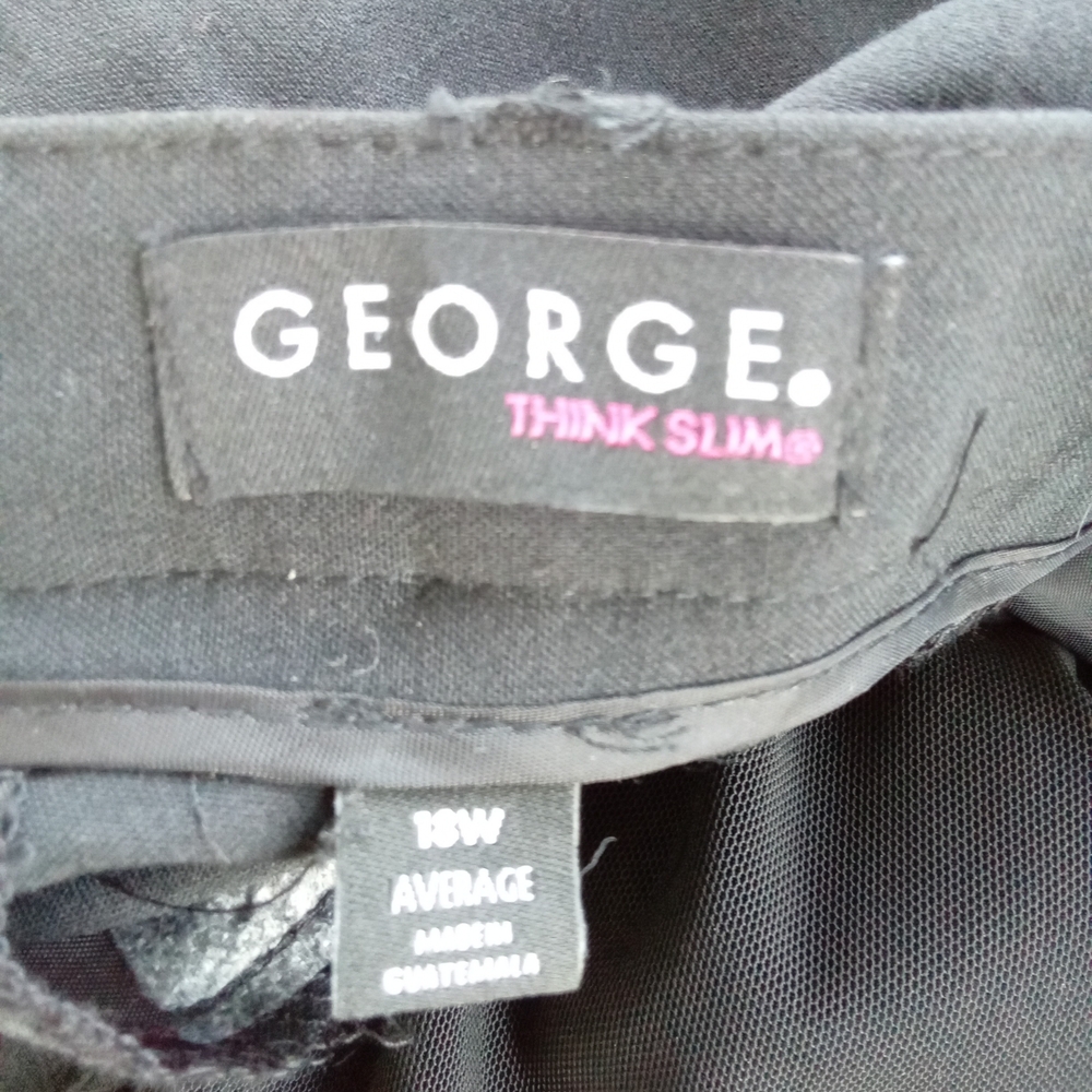 George Black Slimming Dress Pants Women's Size 18W Straight Leg Trousers - Picture 7 of 7